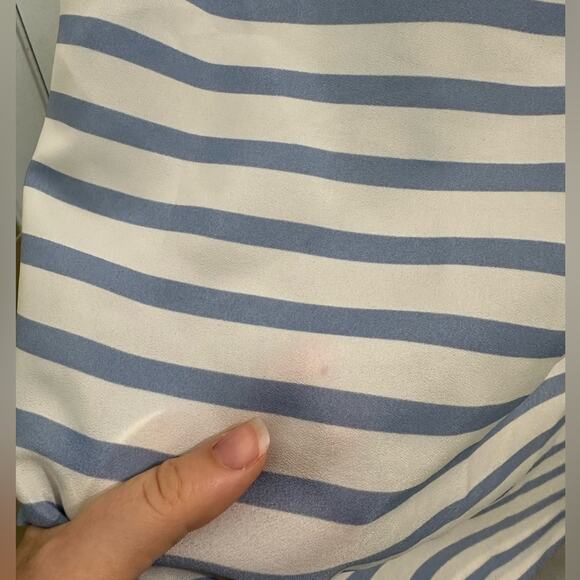 J. Crew Blue & White Striped Sleeveless Blouse 0 XS Coastal - Picture 5 of 8